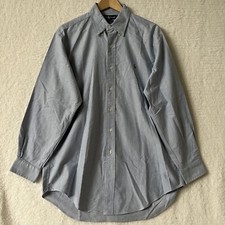 RALPH LAUREN Men  s Blue Yarmouth Oxford Dress Shirt Size 16-33