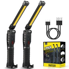 Led Cob Rechargeable Work Light Mechanic Flashlight Lamp Magnetic Base Bright