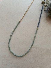 14KGF Kyanite  Pearl Necklace 30in Long Blue Green Natural Stones