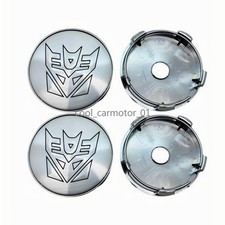 4x 60mm Brushed Silver Transformers Decepticons Car Wheel Center Hub Cap Silver