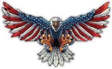 Patriotic Bald Eagle Wings Waterproof Flag Sticker Decal 7.5x4.5 Patriotic Bald Eagle Wings Waterproof Flag Sticker Decal 7.5x4.5