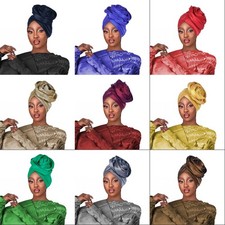 Indian Hijab Flower Headwear Muslim Women Turban Shayla Auto Gele Headtie Cap