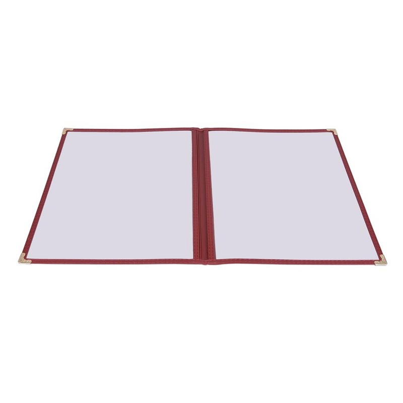 WeChef 30 Nontoxic Restaurant Menu Cover 8.5x11 2 Page 4 View Double Fold Stitch