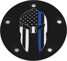 CUSTOM ENGRAVING TC TIMER COVER SPARTA BLUE LINE BLACK LE02-04BG