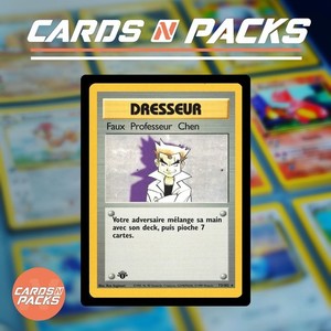 Carte Pokemon Faux Professeur Chen 73/102 Set de Base Edition 1 NM-Mint