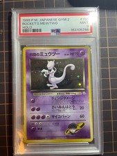 PSA 9 Mewtwo Pokemon Set de Base Rare Authentique Carte