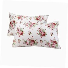 -Pack Cotton Flower Pillowcase for Hair and Skin, 600 Thread Count Queen 2