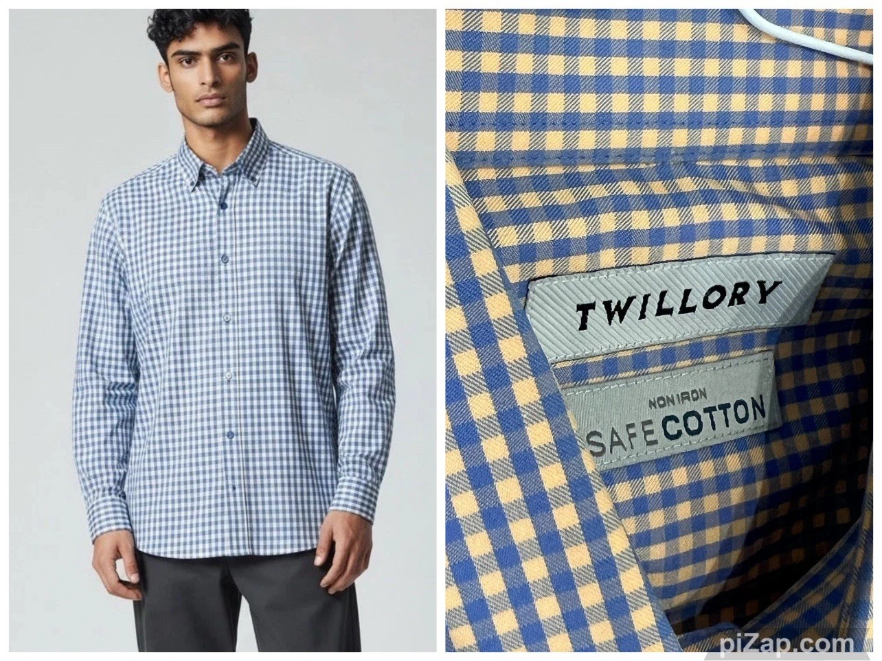 Men's Twillory Orange Blue Gingham Check Dress Shirt Non Iron Safe Cotton M
Opens in a new window or