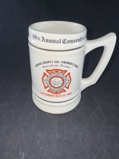 69ª Convención Anual 1984 De colección Departamento de Bomberos del Condado de Orange de Nueva York Taza Beer Stein