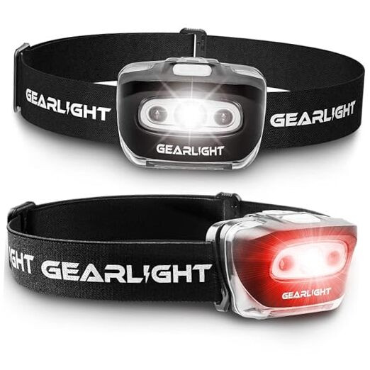 2Pack Adjustable LED Headlamp for Outdoor Camping & Hiking