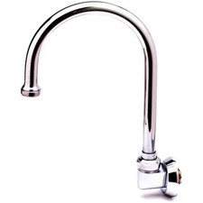 T S Brass B-0535 10" Wall Mount Rigid Gooseneck Spout w/ Rosespray Outlet