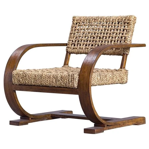 Uttermost Rehema Coastal Wood Accent Chair in Natural and Weathered Pecan - Picture 1 of 12