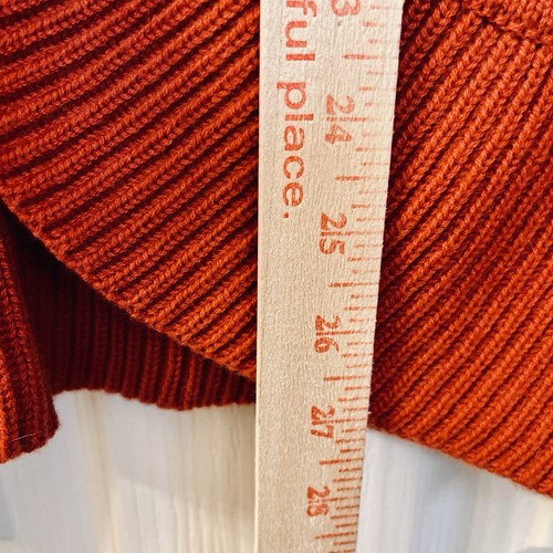 Talbots Strickjacke Zopfmuster Damen L Burnt Orange Pullover Wollmischung Büro Arbeit - Bild 6 von 9