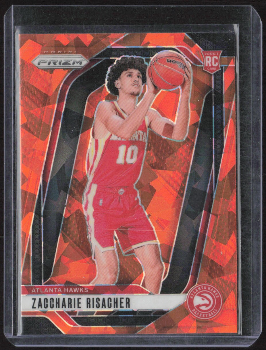 2024-25 Panini Prizm #265 Zaccharie Risacher Prizms Orange Ice
