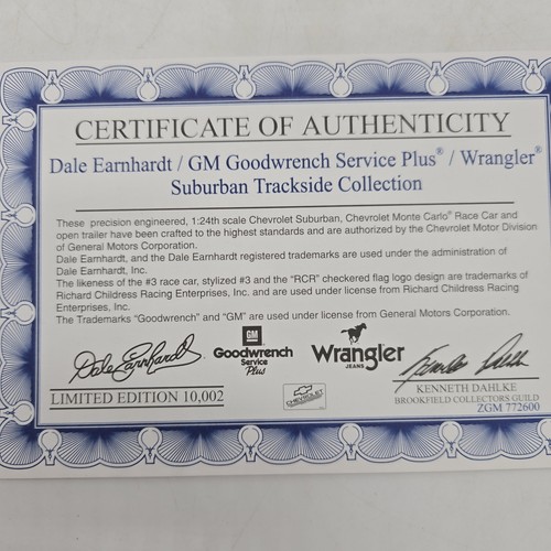 Brookfield Collectors Dale Earnhardt Wrangler Suburban Trackside 1:24 Race Car - Picture 2 of 24