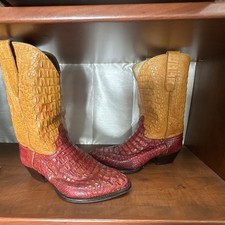 Genuine exotic leather, specifically alligator or caiman. Cowboy Boots