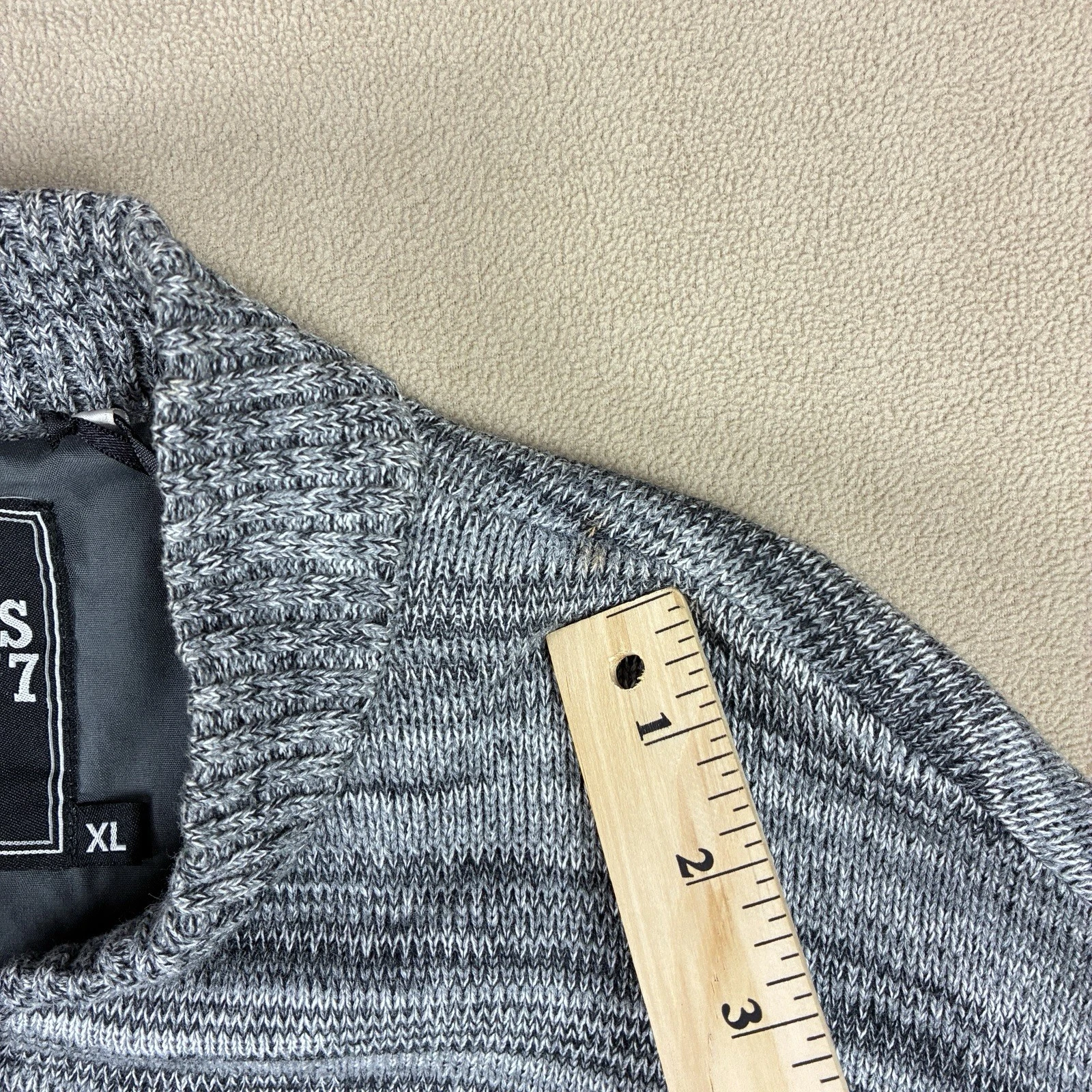 Play Cloths Fratellini Clown Knit Bomber Jacket XL Heather Charcoal 100% Cotton - product detail image 12