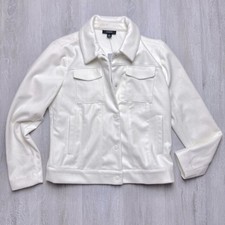 Women's M NWT White Fleece Flannel Bomber Jacket New