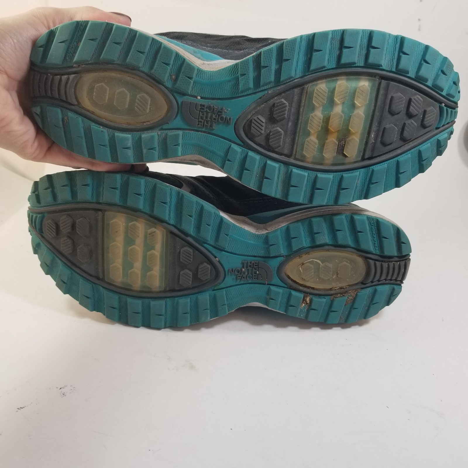 The North Face Womens Hiking Trail Shoes Sz 9 Gray Blue Teal