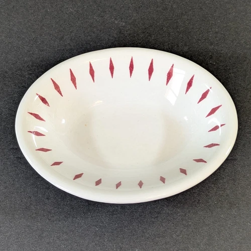 Vtg Homer Laughlin Best Restaurant Ware Red Diamond Sm Oval Bowl Side Dish MCM