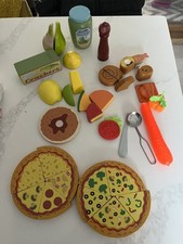 Kids wooden plastic pretend food. Various toy brands.