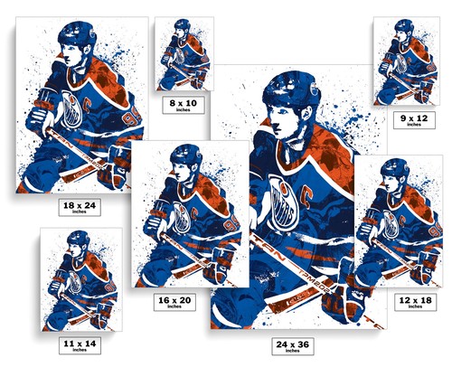 Wayne Gretzky Edmonton Oilers Hockey Sport Druck Männerhöhle - Bild 2 von 5