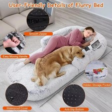 71x45x10" Human Size Dog Bed for Pets Kids Adults People Foldable Large Dog Beds