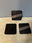 Johnnie Walker Scotch Whiskey Coasters Set of  3 Faux Black Leather With Holder — photo 4
