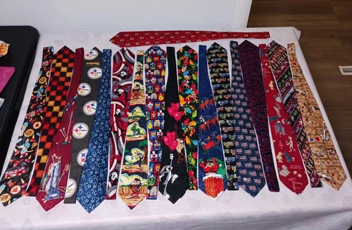 Mixed Lot Of 35  Men's Neck Ties Disney Loony Toons Golf Music  Others 