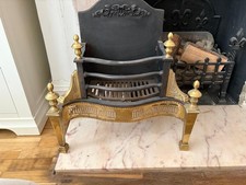 Brass And Cast Iron Victorian Style Fire Basket