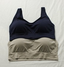 Jockey Women's 2-Pack Seamfree Back Smoothing Bras DH3 Beige/Blue XL NWT