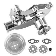 Short Water Pump System For Chevrolet 283-350 1955-68 Chrome Aluminum Complete