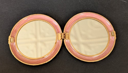 Enamel Mirror Compact Crystals Raised Flowers Dragonfly Honey Bee Magnet Closure - 第 9/16 張圖片