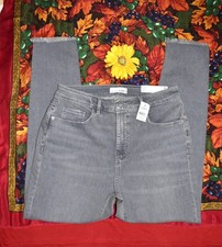 LOFT The Curvy Skinny High Rise Raw Hem Jeans Stretch Gray Women's 30 /10