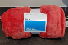 Room Essentials Plush Throw Blanket Coral Pink 50" x 60" Soft Cozy Fleece NEW