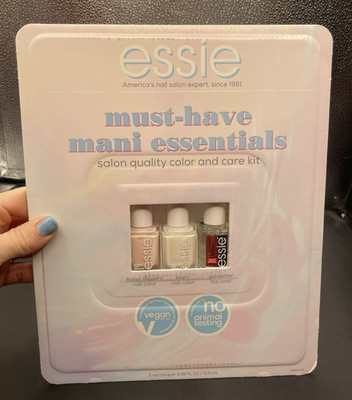 Essie Must-Have Mani Essentials 3-Pc Kit Ballet Slippers Blanc Gel Setter New