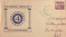 Massachusetts U.S. Receiving Ship Sta. Boston 1933 blue numeral duplex  1921-193
