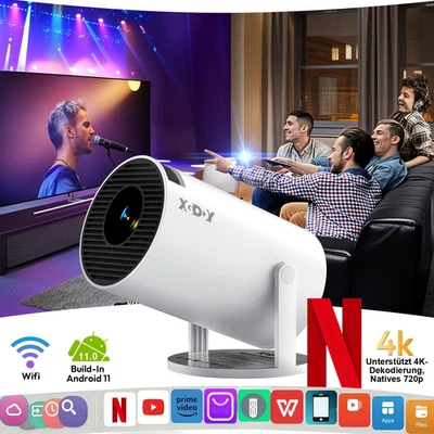 Mini Beamer WLAN Bluetooth Projektor 4K HD 720p Heimkino LED WiFi Android - Bild 1 von 4