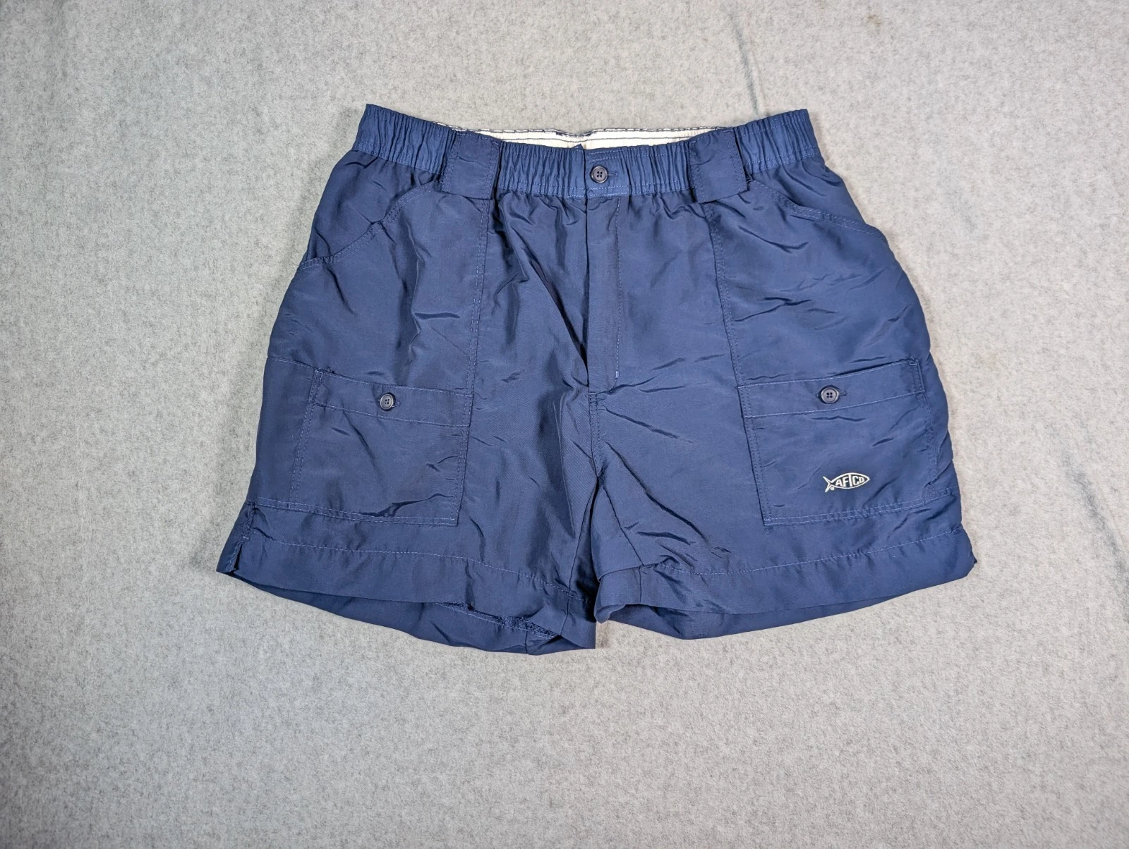 Aftco Shorts Size 40 Mens Cargo Pockets Blue Elastic Waist Fishing Boating