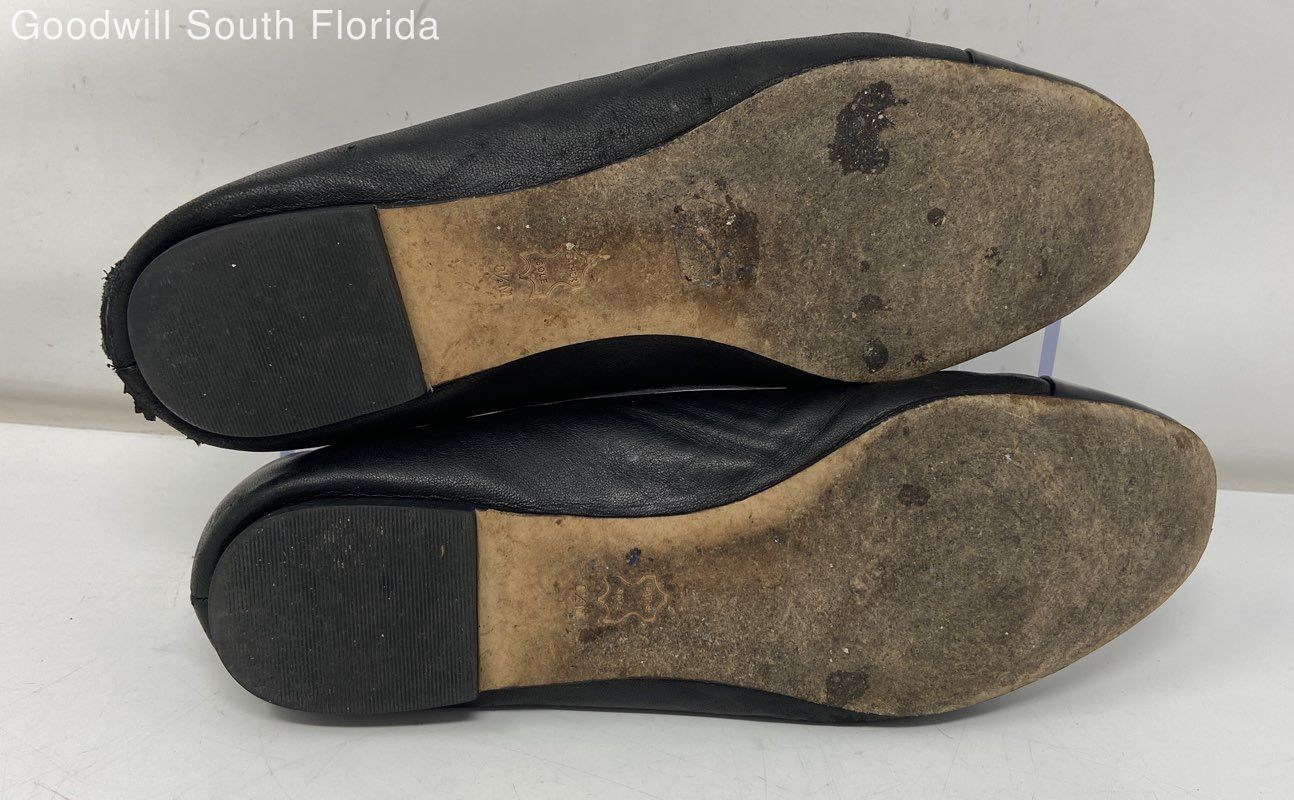 Authentic Tory Burch Womens Chelsea Black Cap-Toe Ballet Flats Size 8.5M Worn thumbnail 6