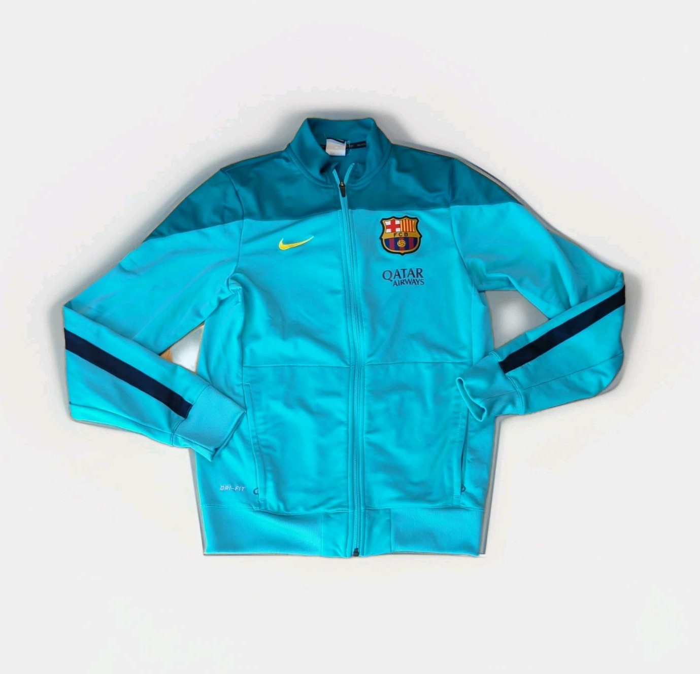 SACAI X NIKE Giacca calcio Nike Dri Fit FCB Qatar Airways uomo piccola verde acqua full zip