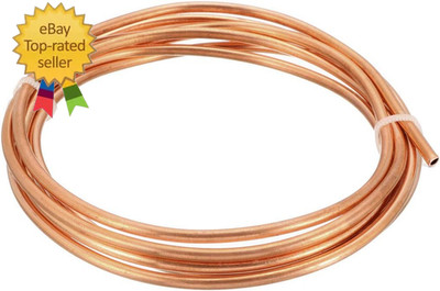 Refrigeration Tubing 1/8'' OD X 5/64'' ID X 6.5 Ft Length Soft Coil Copper Tubing