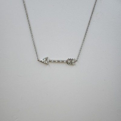 Samuel Aaron Diamant Pfeil Charm und Kette, Sterlingsilber