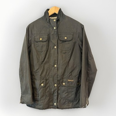 Barbour Wax Jacket Size 12 Black Waterproof William Morris Country Coat Utility
