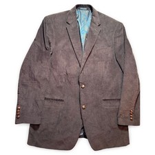 Lauren Ralph Lauren 44L Brown Corduroy Blazer Sport Coat Paisley Lined Excellent