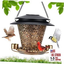 Solar Bird Feeders for Outside Hanging Metal Wild Bird Feeder Solar brown