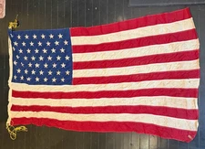 Vintage 49 Star Large Sewn Cotton American Flag Alaska Era 1959–1960