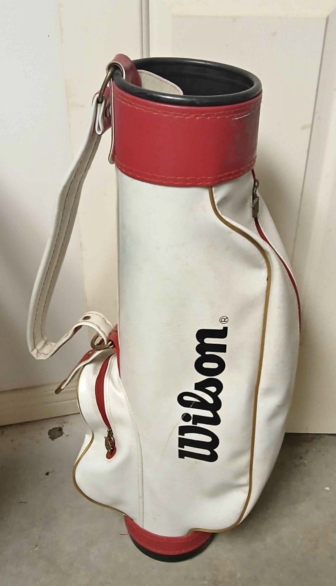 Vintage Youth Wilson Golf Club Bag Red/White Shoulder Strap