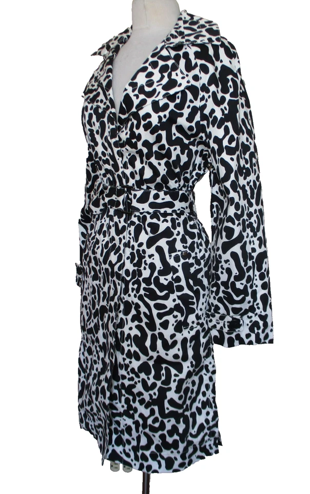 Gabardina LITA By Ciara Amour King Estampado Guepardo S Mujer Blanco Negro Cinturón Foto 2 de 4