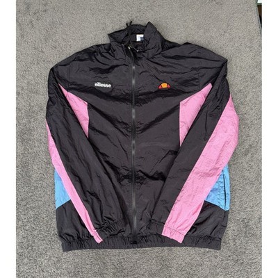 Ellesse Vinales Windbreaker Jacket Black Pink Blue Colorblock SHB06822 Mens M
